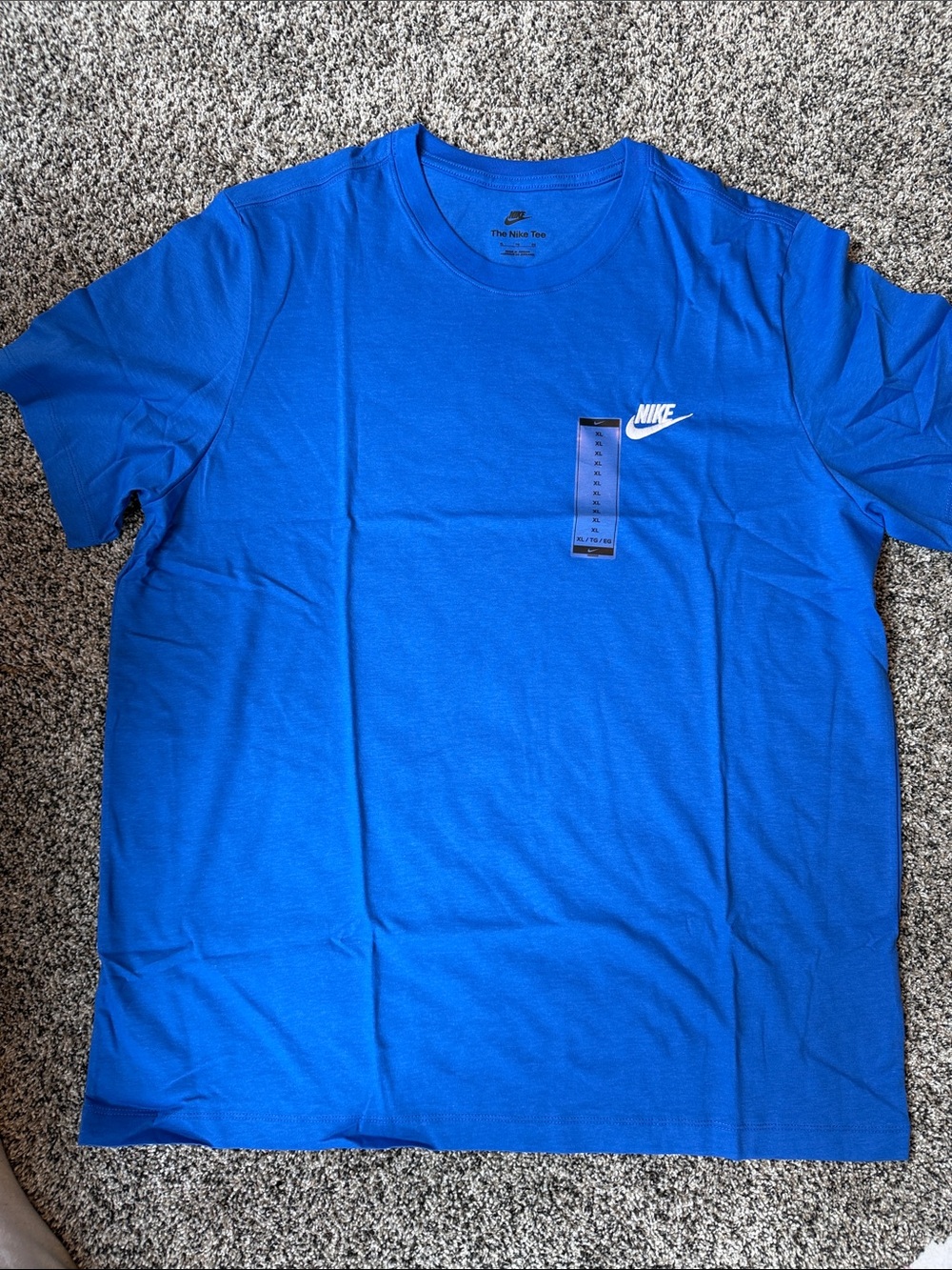 Nike Blue Short-Sleeve Crew Tee with Chest Swoosh